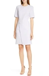 Hugo Boss Disula Overlay Sheath Dress In Amethyst