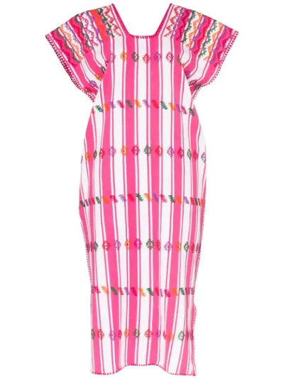 Pippa Holt Three Panel Midi Pink Stripe Kaftan