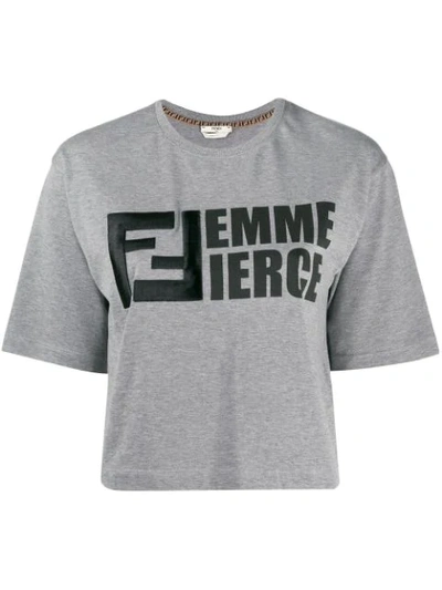 Fendi Femme Fierce T-shirt In Grey