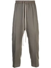 Rick Owens Cropped Drawstring Trousers In 34 Dust