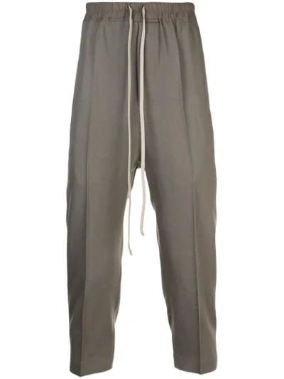 Rick Owens Cropped Drawstring Trousers In 34 Dust