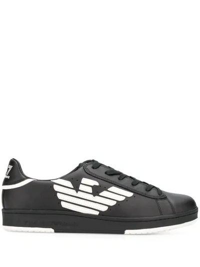 Ea7 Logo Low-top Sneakers In A120 Black