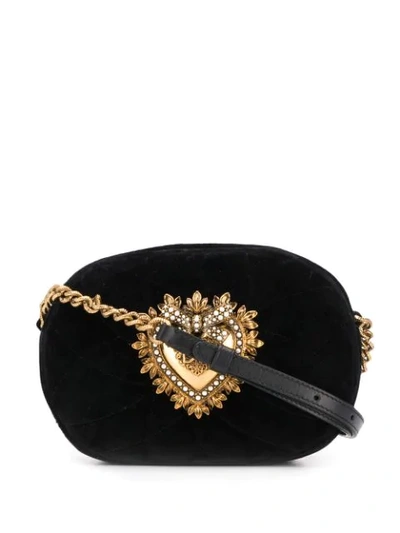 Dolce & Gabbana Embellished Heart Crossbody Bag - Black In Schwarz