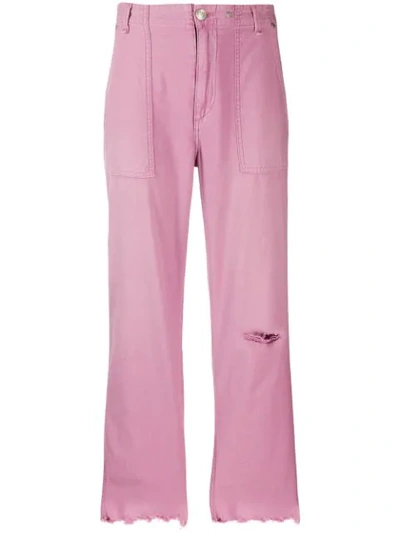 Rag & Bone High-waisted Cropped Trousers - Pink