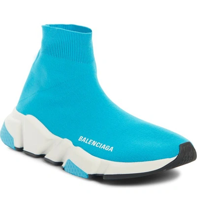 Balenciaga Speed Sock Sneakers In Turquoise
