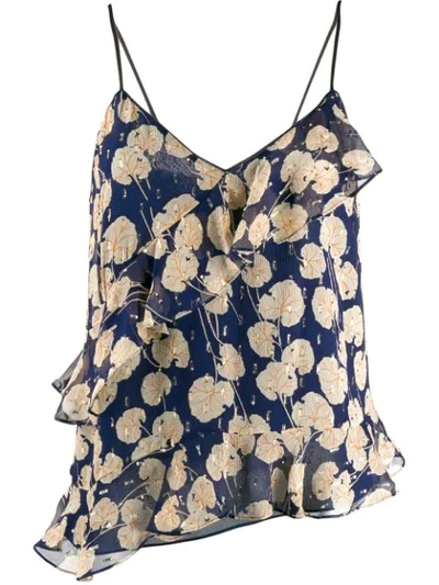 Diane Von Furstenberg Floral-print Tank Top In Blue