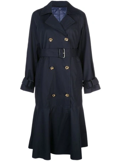 Tibi Trench With Removable Quilted Lining In Blue