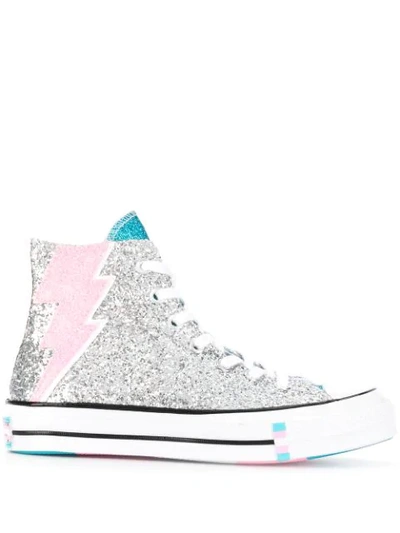 Converse Ankle Lace-up Sneakers In Silver