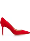 Gianvito Rossi Pointed-toe Pumps In Tabasco Red Suede