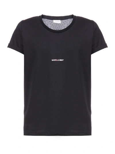 Saint Laurent Classique Short Sleeve T-shirt In Noir