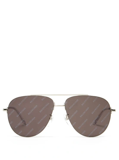 Balenciaga Invisible Aviator Sunglasses In Black Silver