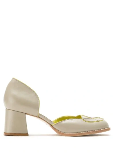 Sarah Chofakian Leather Pumps In Grey