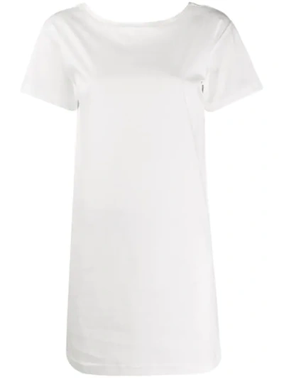 Diesel Tape Detail T-shirt Dress In White