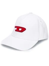 Diesel 3d Logo Patch Baseball Cap In White