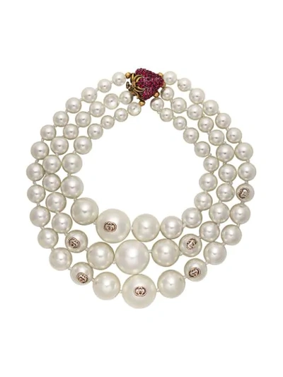 Gucci Faux Pearl Necklace - Neutrals