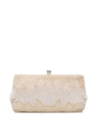 Gucci 1960's Bead Embroidery Clutch - White