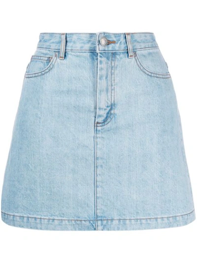 Apc Fanny Denim Mini Skirt In Blue