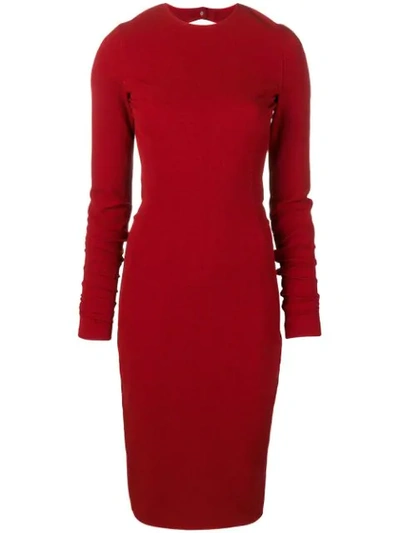 Rick Owens Fitted Midi Dress In Red