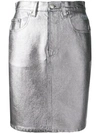 Msgm Metallic High-waisted Skirt In Grey
