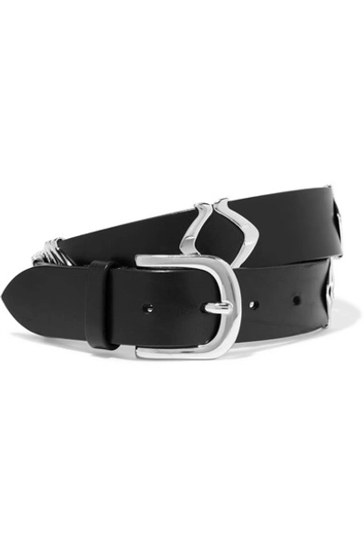 Isabel Marant Faithful Tehora Leather Waist Belt In Black
