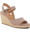 Lucky Brand Mindra Espadrille Wedge Sandal In Dove Fabric