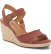 Lucky Brand Mindra Espadrille Wedge Sandal In Mauve Fabric