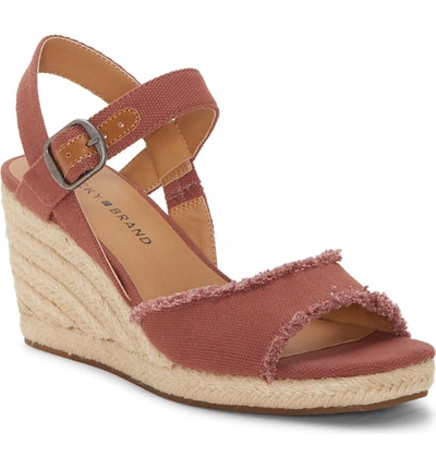 Lucky Brand Mindra Espadrille Wedge Sandal In Mauve Fabric