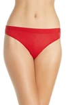 Tommy John Second Skin Thong In Haute Red