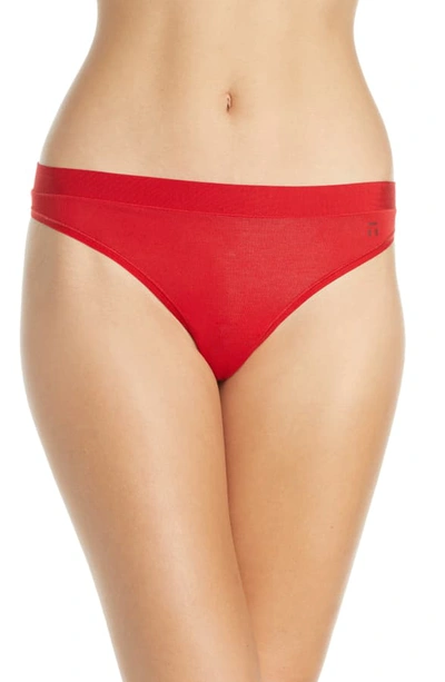 Tommy John Second Skin Thong In Haute Red