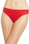 Tommy John Cool Cotton Thong In Haute Red