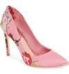 Ted Baker Women's Izbelip Floral Pointed-toe Pumps In Pink Satin