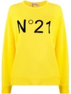 N°21 Nº21 Sweatshirt Mit Logo-print - Gelb In Giallo