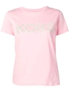 Michael Michael Kors Studded Logo T-shirt In Pink