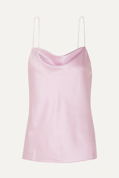 Cami Nyc The Axel Draped Stretch-silk Charmeuse Camisole In Pink