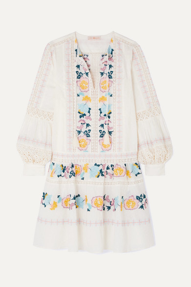 tory burch boho embroidered dress