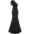 Rebecca Vallance Women's Francesca Crinkle Bow Shoulder A-line Gown In Black