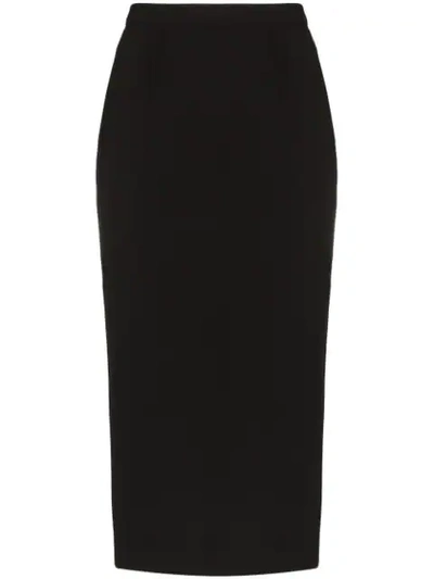 Roland Mouret Arreton Wool-crepe Pencil Skirt In Black