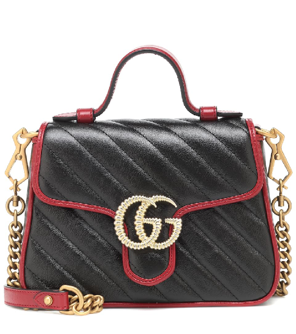 Gucci Gg Marmont Mini Quilted-leather Cross-body Bag In Black | ModeSens