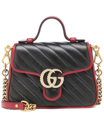 Gucci Gg Marmont Mini Quilted-leather Cross-body Bag In Black