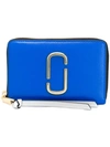 Marc Jacobs Snapshot Saffiano Leather Wallet In Blue
