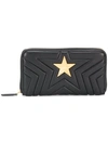 Stella Mccartney Stella Star Zip-around Wallet In Black