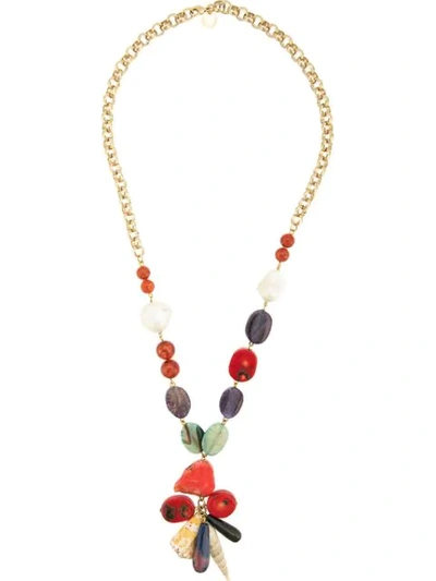 Carolina Herrera Stones Pendant Necklace In Multi