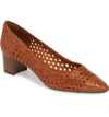 Aquatalia Women's Pasha Woven Leather Pumps In Cognac Leather