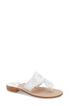 Jack Rogers Whipstitched Leather Slide Sandals In White