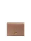 Gucci Petite Marmont Leather Card Case In Pink