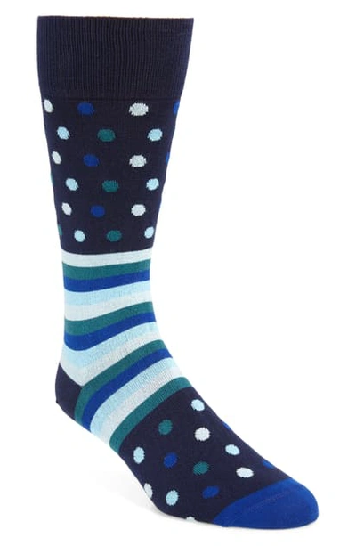 Paul Smith Men's Polka Stripe Knit Socks In Blue