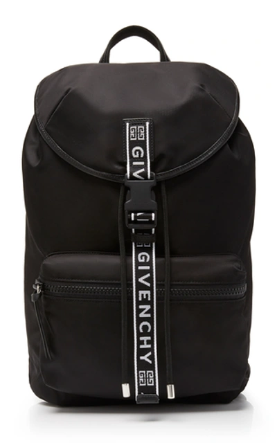 Givenchy Intarsia-trimmed Leather Backpack In Black