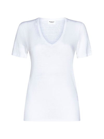 Isabel Marant Étoile Kranger V-neck T-shirt In White