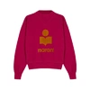 Isabel Marant Étoile Milly Flocked-logo Cotton-blend Sweatshirt In Fuchsia