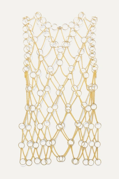 Paco Rabanne Anneau Fill Rond Chain Link Tank In Gold